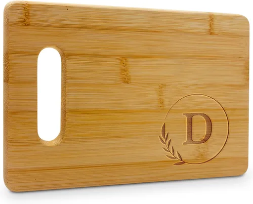 Vista 28 de On The Rox Tablas de cortar con monogramas, 9 x 12 pulgadas, tablero de bambú grabado personalizado de la A a la Z (A) – Tabla de cortar de madera