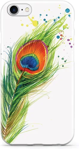 Vista 19 de Inspired Cases - Compatible con iPhone Xs Max - Funda protectora con textura 3D para Apple iPhone Xs Max - Plumas de pavo real acuarela
