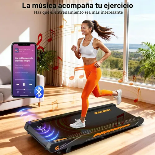 Vista 2 de Walking Pad Treadmill with Speaker, 4-in-1 6.2MPH Treadmills for Home with App Compatible, Walking Pad with 10% Incline, LED Display, 2.75HP