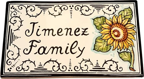 Vista 4 de CERAMICHE D'ARTE PARRINI - Azulejo de cerámica italiana de cerámica personalizada con nombre rectangular placas familiares pintadas a mano hechas