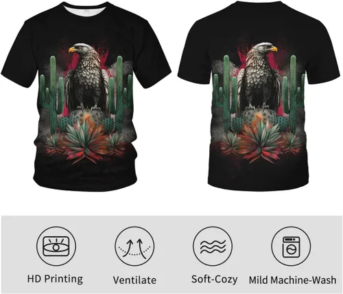 Vista 4 de Camiseta colorida de la bandera mexicana mágica de México Eagle Cactus Camisetas