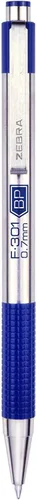 Vista 3 de Zebra F-301 - Bolígrafo retráctil con barril de acero inoxidable de 0.028 in, punta fina, 6 bolígrafos negros y 6 azules, paquete de 12