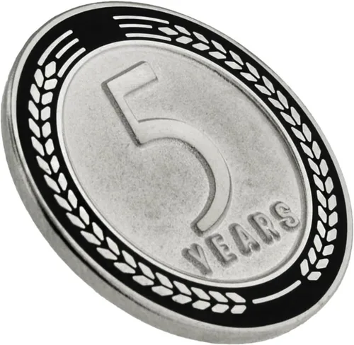 Vista 2 de PinMart Years of Service Award Employee Recognition Gift Pin de solapa - Negro