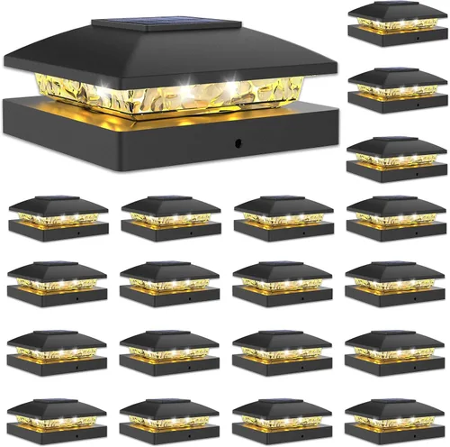 Vista 7 de VOLISUN Luces solares 4x4, paquete de 12 luces negras impermeables para Negro