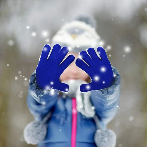 Vista 5 de ONESING 3-24 pares de guantes de punto para niños, guantes de invierno blancos para niños, guantes de dedo para niños para niñas