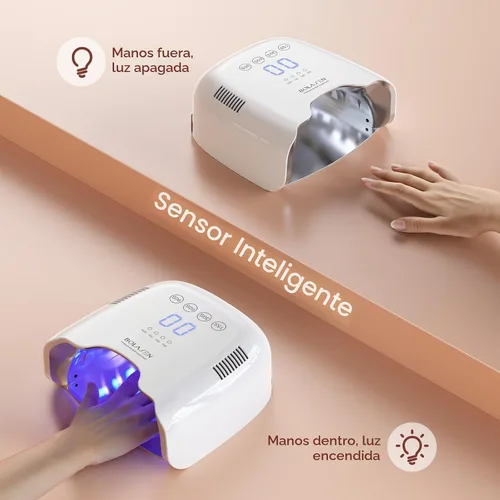 Vista 9 de BOLASEN Lámpara de uñas UV recargable inalámbrica - Luz UV para uñas de gel con reflector metálico y base de metal, secadora de uñas LED inalámbrica