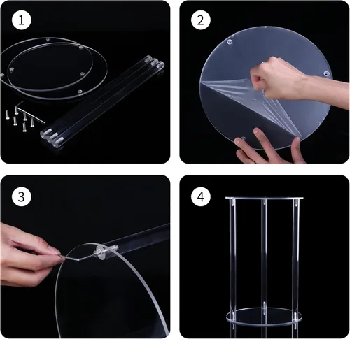 Vista 4 de YourGift Soporte para plantas de interior y exterior, soporte acrílico para plantas de interior, estante resistente para macetas, estante