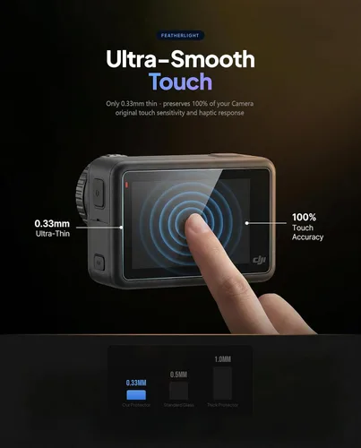 Vista 6 de iDaPro - Protector de pantalla para Dji Osmo Action 6 + protector de lente + subpantalla, Action6 Pro Protector de vidrio templado OLED, 9H