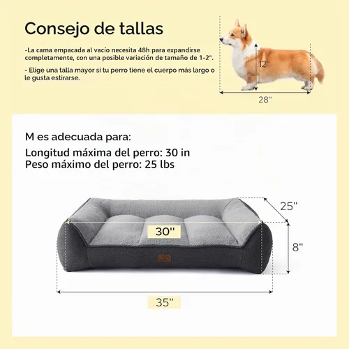 Vista 6 de Bedsure Cama ortopédica para perros de tamaño mediano, camas extra gruesas de apoyo para perros medianos con funda impermeable lavable, cómodo sofá