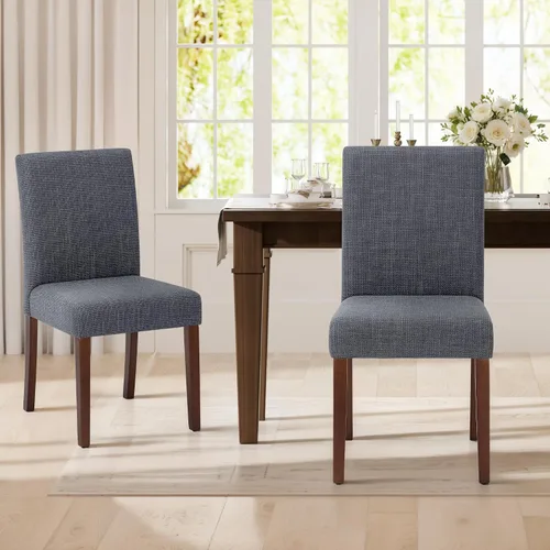 Vista 12 de MALOL Juego de 2 sillas de comedor tapizadas, sillas de comedor de tela, modernas sillas de comedor de madera, sillas auxiliares de cocina, silla