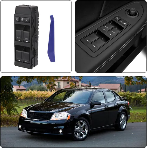 Vista 7 de Obaee Interruptor eléctrico de ventana compatible con Jeep Commander/Grand Cherokee 2006-2010, Chrysler Aspen/Chrysler 200/300/Sebring, Dodge