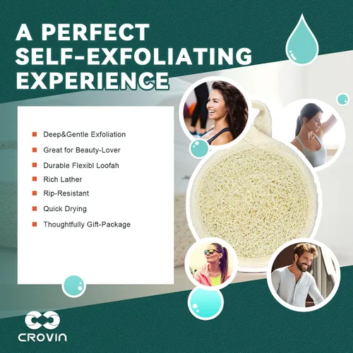 Vista 2 de Almohadillas exfoliantes de primera calidad, limpiador facial de Luffa natural y esponja de limpieza facial para limpiar tu cara de manera fácil