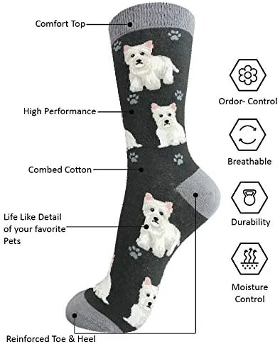 Vista 2 de Calcetines para amantes de las mascotas, divertidos, para todas las estaciones, talla única, para mujeres y hombres, regalos de gatos y perros