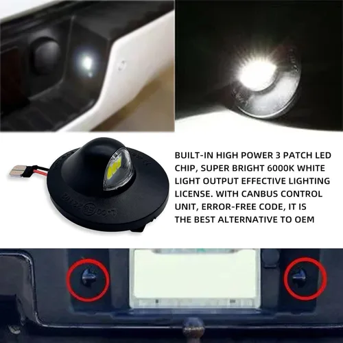 Vista 3 de Luz de matrícula, lámpara LED de repuesto para Ford F150 F250 F350 F450 F550 montaje de luz de matrícula Super Duty Ranger Explorer Bronco Excursion