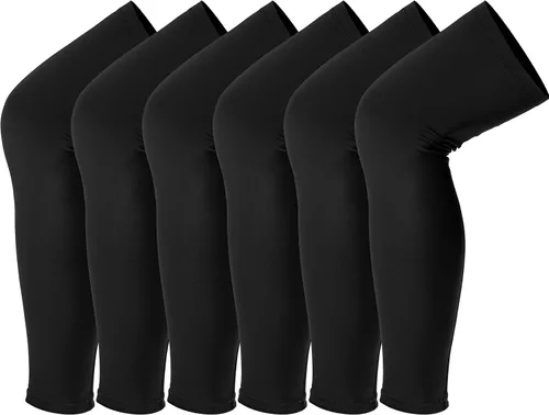 Vista 12 de Mangas de compresión para piernas, manga larga para rodilla, protección UV, para hombres y mujeres, deporte, baloncesto, fútbol americano