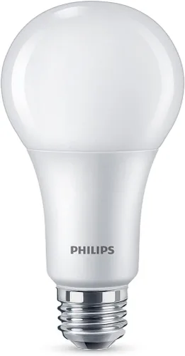 Vista 2 de PHILIPS LED 150-100-50W A21 paquete de 1 bombilla blanca suave de 3 vías (2700K) 2150-1600-620 lúmenes (18.5-13-6W = 150-100-50W) esmerilada sin