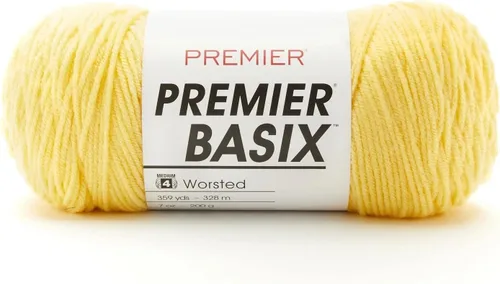 Vista 42 de Premier Yarns Basix, hilo de estambre sólido, hecho de acrílico, hilo ideal para ganchillo y tejido, color blanco, 359 yardas