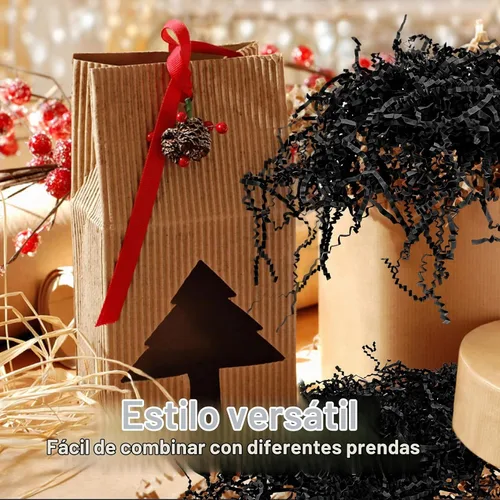 Vista 6 de Sukh Relleno de papel arrugado negro, papel triturado, cesta de regalo
