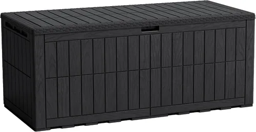 Vista 13 de Flamaker Outdoor Storage Box 80 Gallon Resin Waterproof Deck Box Marrón profundo