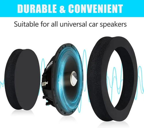 Vista 6 de Hoedia Potenciador de altavoz de espuma de 6.5 pulgadas, anillos rápidos de altavoz autoadhesivo, kit universal de bloqueo de graves de esponja