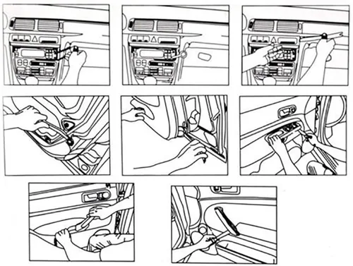 Vista 8 de 4 unids 2.12 oz espesar el panel de la puerta del coche Dash Trim Radio Audio Removal Instalar Palanca Herramientas Kit Amarillo