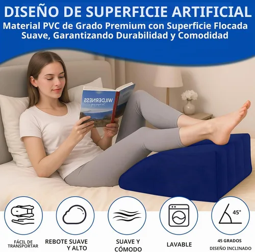 Vista 3 de Almohada de pierna inflable para después de la cirugía – Almohada de elevación de pierna para dormir de lado, hinchazón y circulación, almohada