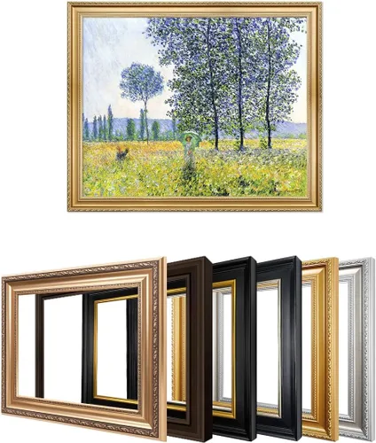 Vista 12 de IPIC - Reproducción artística de los lirios de agua de Claude Monet 1906, impresiones giclée coinciden con el marco dorado clásico, arte de pared