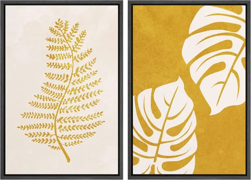Vista 36 de SIGNWIN Lienzo enmarcado para pared, juego de arte con anillos de árbol de bosque grunge en blanco y negro, ilustraciones de naturaleza silvestre
