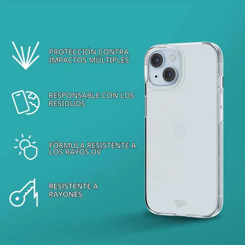Vista 3 de Tech21 EvoLite - Funda para iPhone 15 / 16e - Funda fina de protección contra impactos, transparente