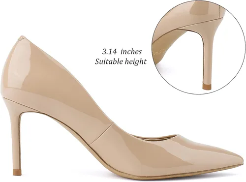Vista 2 de JENN ARDOR Zapatos de tacón de aguja para mujer, zapatos de tacón alto de 3.14 pulgadas para mujer, zapatos clásicos de tacón de aguja, zapatos