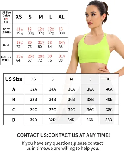 Vista 7 de RUNNING GIRL Sujetadores deportivos para mujer, brasier deportivo acolchado, camiseta sin mangas, sexy, espalda cruzada, de alto impacto