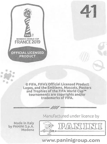 Vista 2 de 2019 Panini FIFA Women's World Cup France Album Stickers (Individual Sticker Only) Soccer #41 Gaetane Thiney France 2 Inch by 2 1/2 Inch Collectible