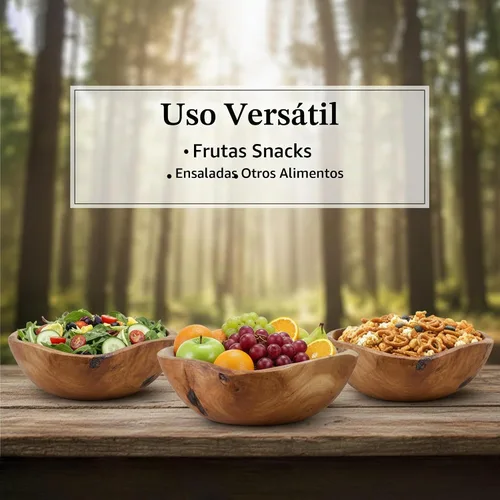 Vista 3 de Cuenco de madera (12 a 14 pulgadas), cuencos de raíz naturales hechos a mano, cuencos de ensalada de frutas, cuencos de madera creativos, cada pieza