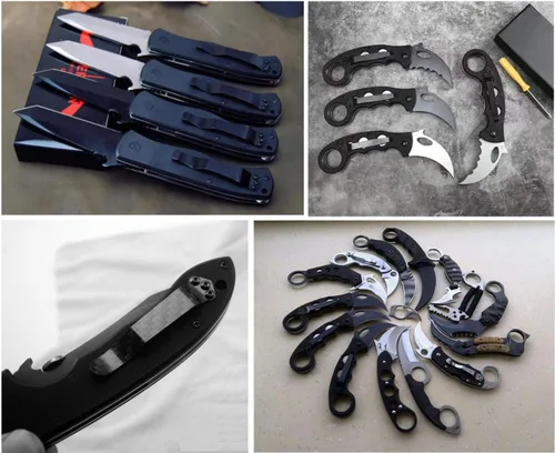 Vista 4 de 2 clips de bolsillo profundos de repuesto para cuchillos de bolsillo (A) Clips de cintura Kydex, clips plegables de reparación para cuchillo