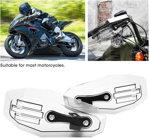 Vista 2 de KIMISS Protectores de mano para motocicleta, 2 unidades de protectores de mano para motocicleta, protector de cepillo de mano, barra protectora