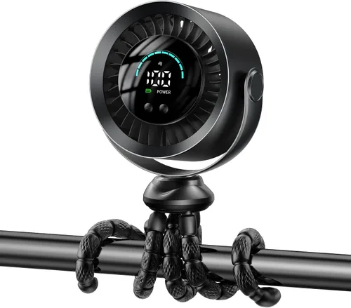 Vista 11 de Ventilador portátil para cochecito, rotación de 360°, 17 horas de Rosa