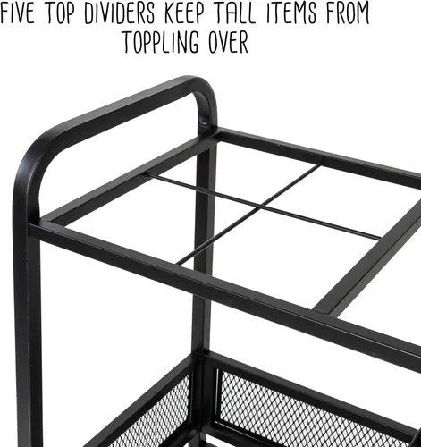 Vista 7 de Honey-Can-Do Carrito de almacenamiento de garaje de metal multiusos con ruedas, negro SHF-09838 negro