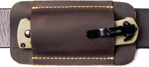 Vista 9 de Topstache Funda para Cuchillo, Funda de Cuchillo Hecha a Mano, Funda de Cuero de Transporte Horizontal para Cinturón, Organizador de Bolsillo EDC