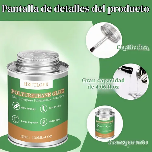 Vista 5 de Adhesivo de poliuretano, pegamento de poliuretano multiusos de 120 ml, súper pegamento para PU, PVC, TPU, ABS, etc, alta resistencia, impermeable