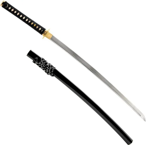 Vista 20 de HMS Samurai Katana Sword, Practical, Hand Forged, 1045 Carbon Steel, Heat Tempered/Clay Tempered, Full Tang, Sharp, Scabbard Blanco-dragón-951A
