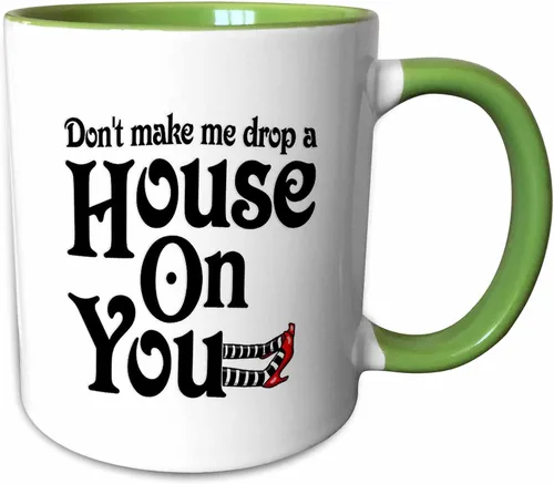 Vista 11 de 3dRose Taza Don't Make Me Drop a House on You, 11 onzas, color negro