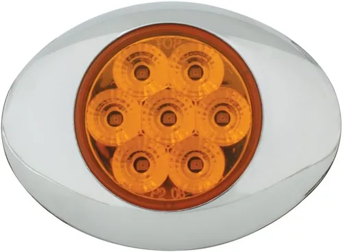 Vista 2 de GG Grand General 76190 Luz de marcador LED Spyder de perfil bajo pequeño/ámbar con bisel cromado