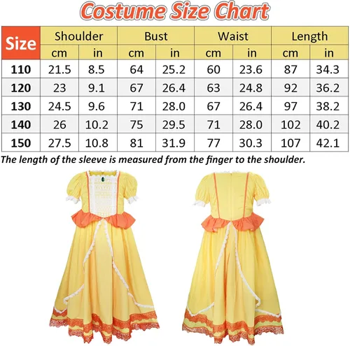 Vista 2 de Ratoher Super Brothers Princess Costume for Kids, Peach and Daisy Princess Cosplay Costume for Toddler Girls