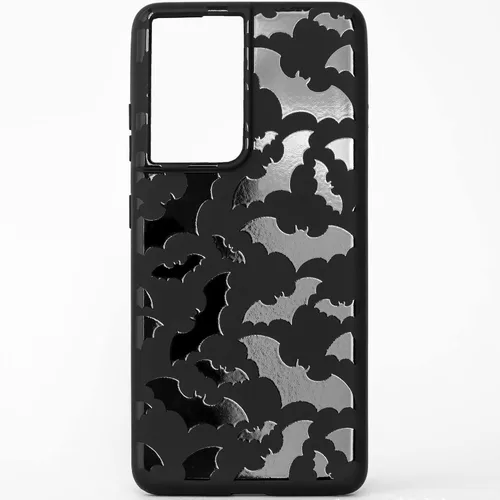 Vista 12 de Funda de teléfono negra mate compatible con Samsung Galaxy Note 10 4G 2019 – Funda protectora de goma delgada con diseño de murciélagos, diseño