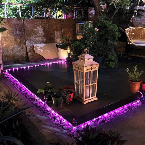 Vista 7 de JMEXSUSS 2 * 200 luces LED rosas solares tipo cuerda, 66 pies IP65 impermeables, luces solares de cadena para exteriores, 8 modos de luces navideñas