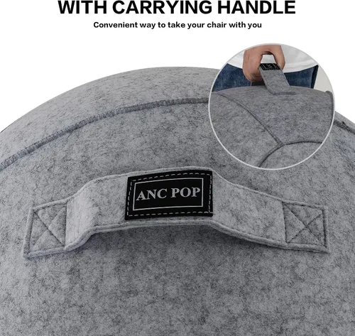 Vista 3 de ANC POP Pelota de yoga, silla antideslizante de estabilidad, pelota de gimnasio grande de 25 pulgadas para fitness, equilibrio y entrenamiento