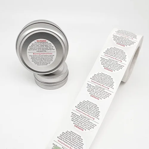 Vista 4 de 1000 etiquetas de advertencia de velas, calcomanías de tarro de 1.5 pulgadas, calcomanías de seguridad para tarros de velas y latas de bricolaje