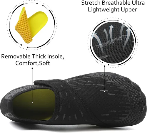 Vista 4 de Zapatos de agua para hombre y mujer, secado rápido, para natación, playa, piscina, calcetines de yoga para senderismo, caminar, buceo, surf