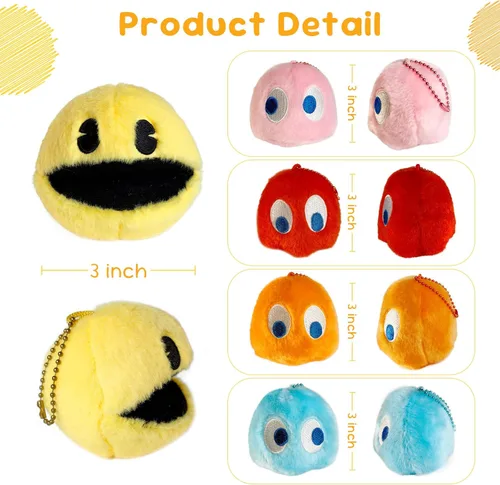 Vista 2 de Bonito llavero de felpa de juego, juguete de peluche fantasma, animales de peluche suaves y lindos de 3 pulgadas, decoraciones de tus bolsos