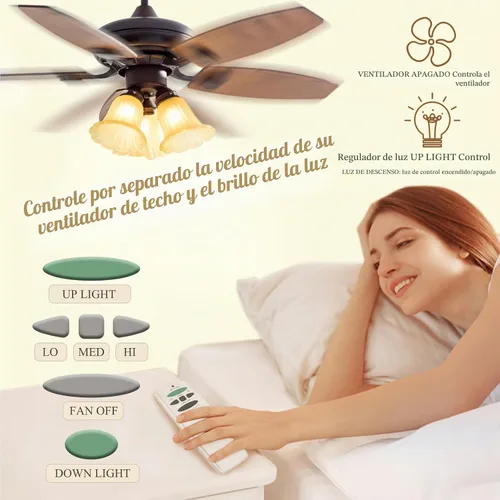 Vista 2 de Control remoto UC7078T para ventilador de techo con luz hacia arriba hacia